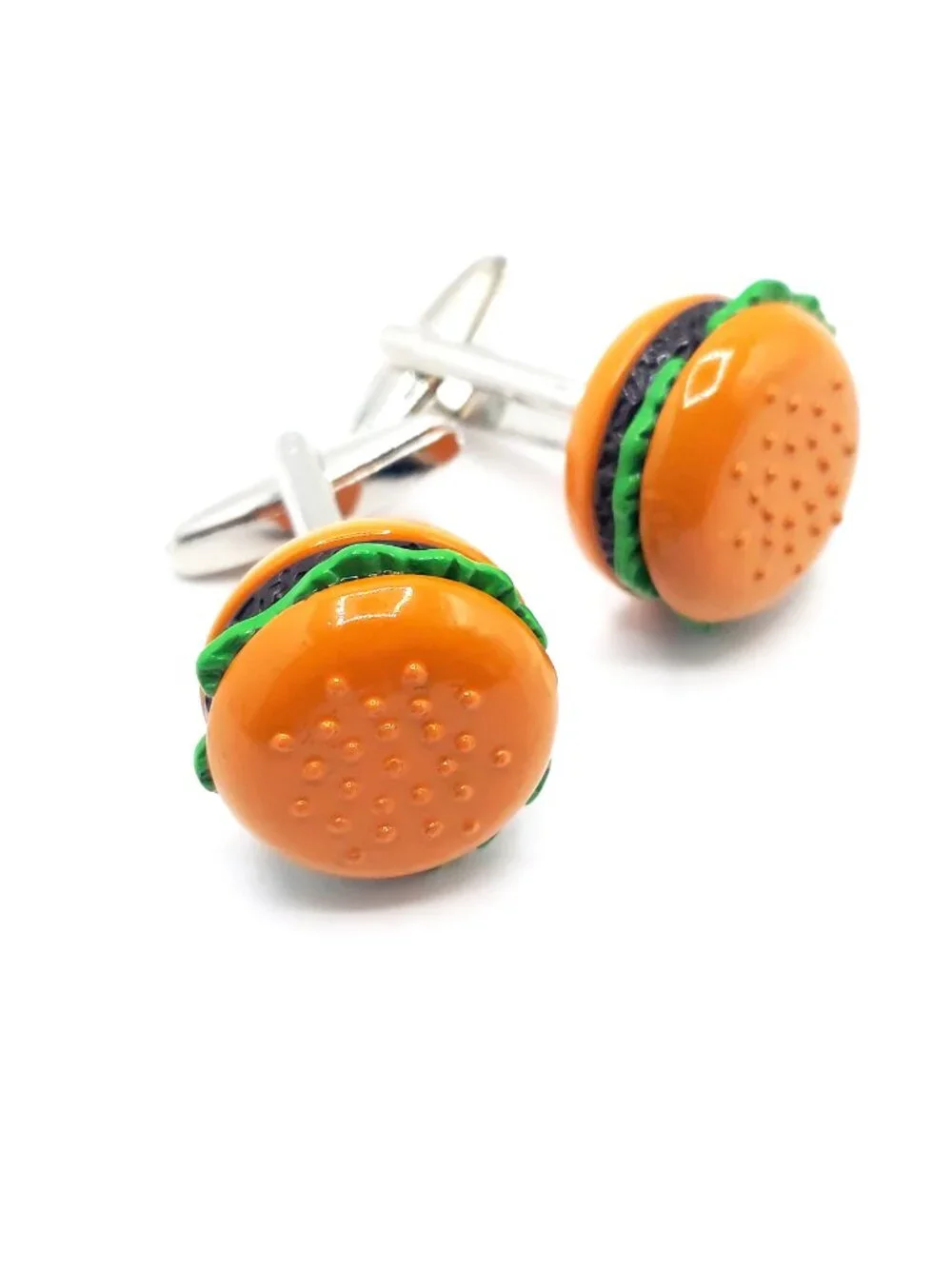 Hamburger Cufflinks Cook Out Novelty Food Burger links BBQ Father's Day